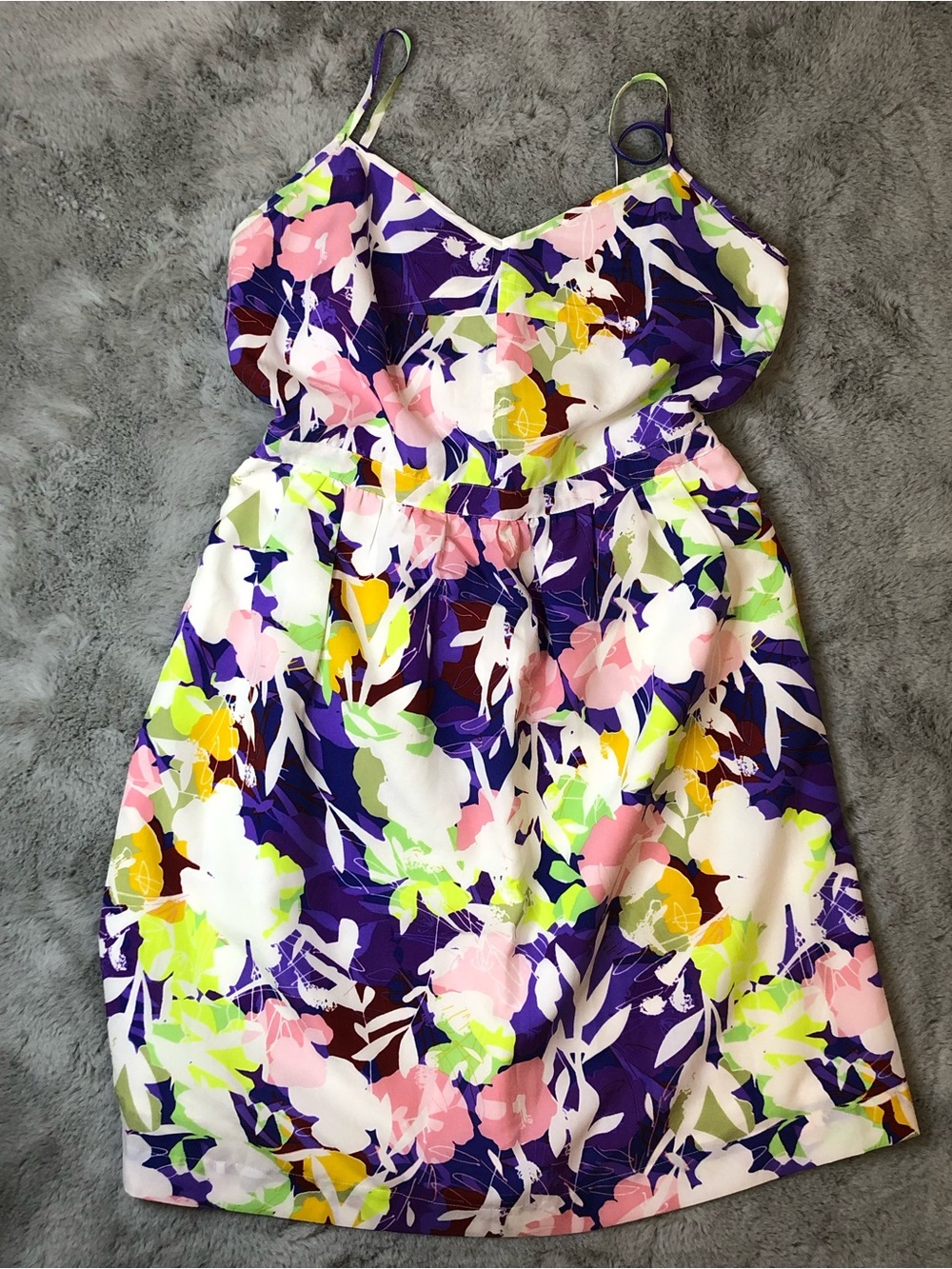J. Crew Pastel Floral Spaghetti Strap Dress
